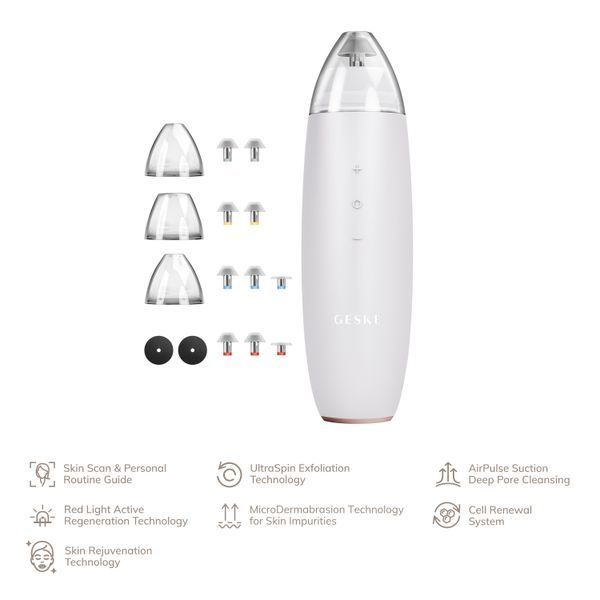 Микродермабразионное устройство для удаления черных точек GESKE MicroDermabrasion Blackhead Remover 7в1 starlight HB0573 фото