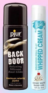 Набор лубрикантов pjur backdoor anal Relaxing jojoba silicone 30 мл + Wet Oral Play Whipped Cream (30 мл) LB742 фото