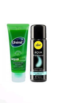 Набор лубрикантов Unimil Aloe 80 мл + pjur Aqua Panthenol 30 мл с пантенолом LB154 фото