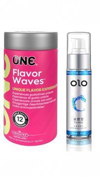 Набір ONE Flavor Waves 12 шт + Лубрикант охолоджуючий на водній основі OLO 60 мл SOS1137 фото