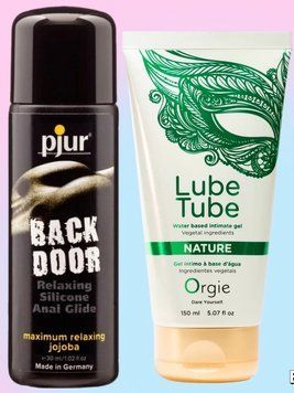 Набор лубрикантов pjur backdoor anal Relaxing jojoba silicone 30 мл + LUBE TUBE NATURE, 150 мл ORGIE LB842 фото