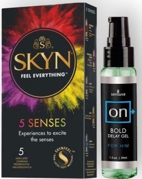 Набір з SKYN 5 Senses + Пролонгатор Sensuva - ON Bold (29 мл) SOS8840 фото