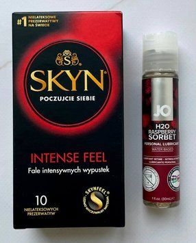 Комплект Skyn Intense Feel 10 штук - Лубрикант System JO H2O &mdash; Raspberry Sorbet (30 мл) SOS2819 фото