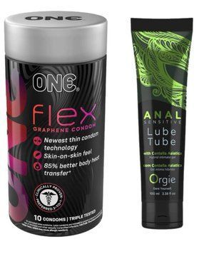 ONE Flex 10 шт.+ лубрикант LUBE TUBE SENSITIVE, 100 мл ORGIE  SOS6419 фото