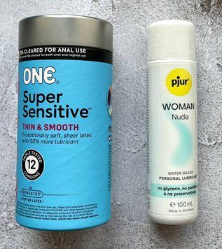 Комплект ONE Super Sensitive (12 шт) + Лубрикант pjur Woman Nude 100 мл SOS2381 фото