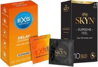 Набор с SKYN Supreme Feel (10 штук) + EXS Delay, 12 шт SOS8024 фото