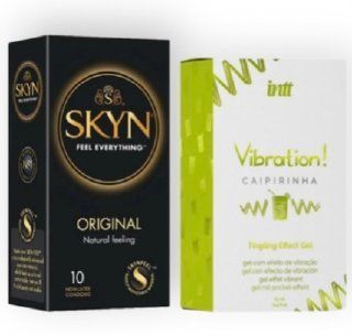 SKYN Original 10 шт + Intt Vibration Caipirinha (15 мл) SOS6812 фото