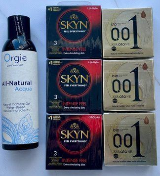 Набор 18 шт OLO Лед и Пламя 001 + Skyn ​​Intense Feel + Лубрикант ALL-NATURAL Acqua 150 мл Orgie SOS3833 фото