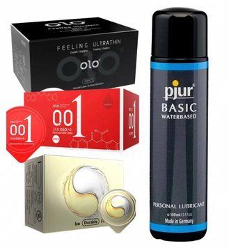 Набір All OLO 30 шт та Лубрикант Pjur Basic waterbased 100 ml SOS174 фото