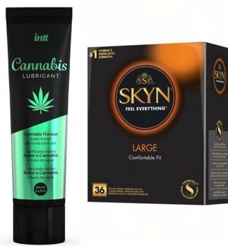 Комплект: Лубрикант Intt Cannabis (100 мл) + SKYN Large, 36 шт SOS11255 фото