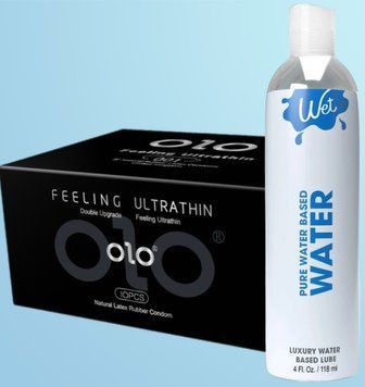 Набор OLO - ультратонкие -001 (10 штук) + Лубрикант Wet Pure Water Based (118 мл) SOS4483 фото