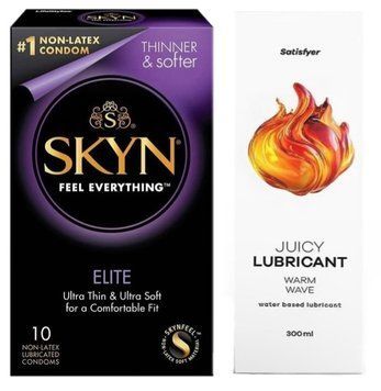 Комплект Лубрикант Satisfyer Warm Wave 300 мл +  SKYN Elite 10 шт SOS12747 фото