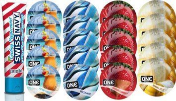 Набор из SwissNavy CoolingPeppermint 10мл + ONE Island Punch + ONE Mint + ONEChocolateStrawberry + ONEBanana SOS8665 фото