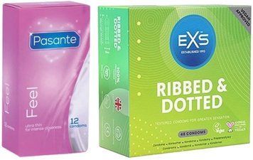 Набор с Pasante Sensitive Feel 12 шт + EXS Ribbed & Dotted 48 шт SOS8151 фото