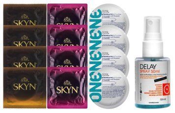 Комплект: Пролонгатор LOVELY LOVERS DELAY SPRAY 50 ML + 8 шт. SKYN + 4 шт. ONE Pleasure Plus SOS10865 фото