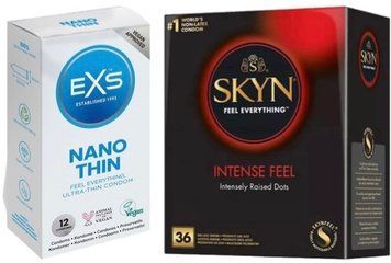 Набір з Skyn Intense feel 36 штук + EXS NANO Thin 12 шт SOS7875 фото