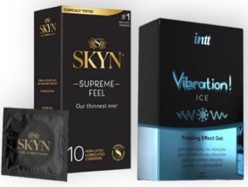 Skyn ​​Supreme Feel 10 шт + Intt Vibration Ice (15 мл) SOS7096 фото