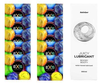 Комплект: EXS BUBBLEGUM 10 шт. + Лубрикант Satisfyer Boogy Booty 300 мл SOS11455 фото