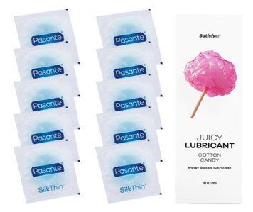 Комплект Pasante Silk 10шт. + Лубрикант Satisfyer Juicy Lubricant Cotton Candy 300 мл SOS11546 фото