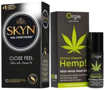 Набор из SKYN Close Feel (10 шт) + жидкий стимулятор Intense Orgasm Hemp! (15 мл) от ORGIE SOS9797 фото