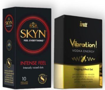 SKYN Intense Feel 10 шт + Intt Vibration Vodka (15 мл) SOS6948 фото