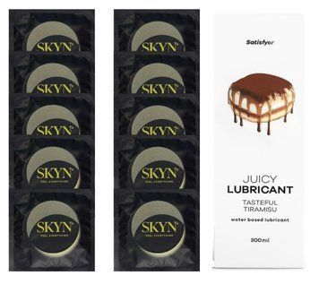 Комплект SKYN Pina Colada 10 шт. + Лубрикант Satisfyer Juicy Lubricant Tasteful Tiramisu 300 мл SOS12547 фото