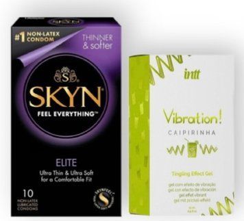 SKYN Elite 10 шт + Intt Vibration Caipirinha (15 мл) SOS6912 фото