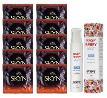 Комплект Skyn Warming 10 шт + EXSENS Kissable Raspberry Mint 15мл SOS14216 фото