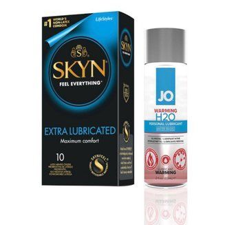 SKYN Extra Lube &mdash; 10 шт та Лубрикант System JO H2O &mdash; WARMING (60 мл) SOS852 фото