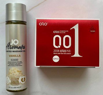 Набор OLO возбуждающий 001 (красный) 10 шт + System JO Aromatix &mdash; Massage Oil &mdash; Vanilla 120 мл SOS1381 фото