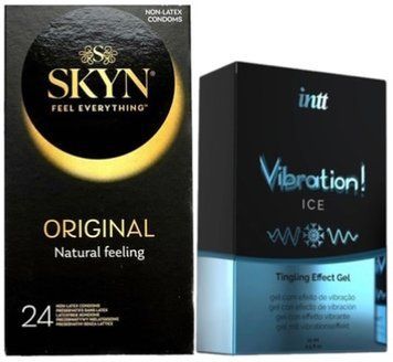 Набір з SKYN ORIGINAL 24 шт + Рідкий вібратор Intt Vibration Ice (15 мл) SOS9997 фото