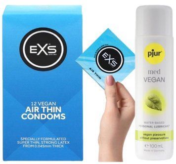 Комплект EXS Air Thin 12 шт + Pjur MED Vegan Glide 100 мл SOS13599 фото