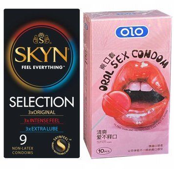 Набір: Skyn 9 Selection + OLO Oral candy 10 штук ( полуниця )  SOS37 фото