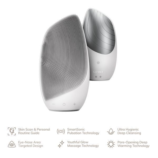Электронная звуковая термо щетка для лица GESKE Sonic Thermo Facial Brush 6в1 white HB0084 фото
