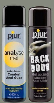 Набор лубрикантов pjur analyse me! Comfort water glide 100 мл + pjur backdoor anal Relaxing jojoba silicone 100 мл LB934 фото