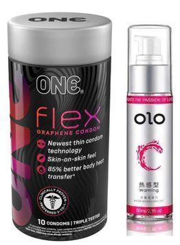 Комплект ONE Flex графеновый (10 шт) - Лубрикант согревающий OLO 60 мл SOS3292 фото