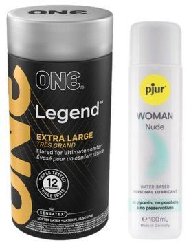 Набор ONE Legend Extra Large 12 шт + Pjur Woman Nude 100 мл SOS13101 фото