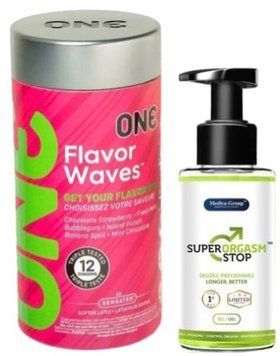 Набор из 12 шт ONE Flavor Waves + Пролонгатор Medica-group Super Orgasm Stop 150 мл SOS9311 фото
