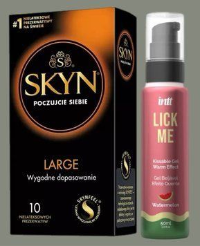 Комплект SKYN Large 10 шт + Гель INTT Lick Me Kissable Gel Watermelon 50 мл SOS5595 фото