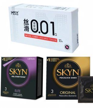 Набір 16 шт : Muaisi White 0,01 мм (10 шт) та Skyn - Elite 3 шт , Original 3 шт SOS306 фото