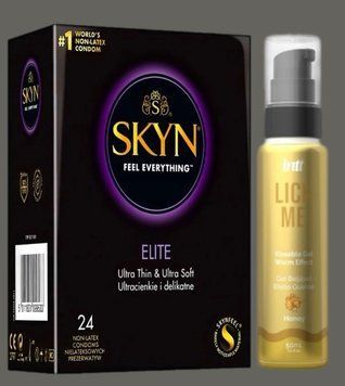 Набор SKYN Elite, 24 шт+ Гель INTT Lick Me Kissable Gel Honey 50 мл SOS5353 фото