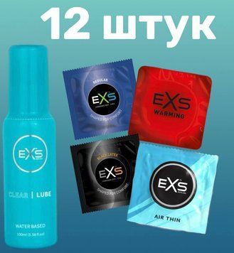 Комплект 12 шт EXS + Лубрикант EXS Clear Lube Water Based 100 мл SOS4172 фото