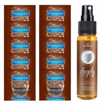 Pasante Chocolate Temptation 10 шт + Sensuva Deeply Love You Chocolate Coconut (29 мл) SOS13992 фото