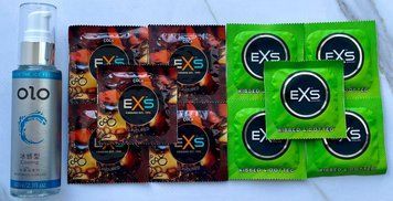 Набор EXS Crazy Cola 5шт + EXS Extreme 5шт + Лубрикант охлаждающий OLO 60 мл SOS3542 фото