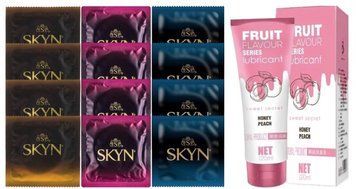 Комплект: Лубрикант OLO со вкусом персика (120 мл) + 8 шт. SKYN + 4 шт. SKYN Extra Lube SOS10524 фото