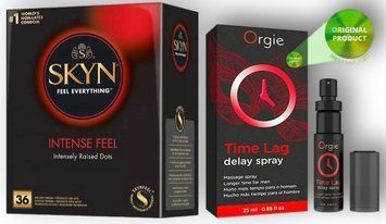 Набір з SKYN Intense Feel (36 шт) + Пролонгатор Orgie Time Lag (25 мл)  SOS8977 фото