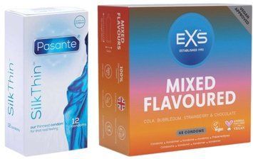 Набор с Pasante Silk Thin 12 шт + EXS Mixed Flavoured 48 шт SOS8110 фото