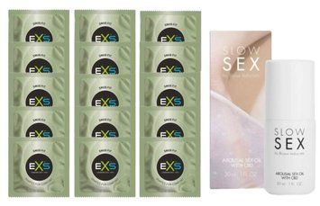 Комплект EXS Snug Fit 15 шт + Bijoux Indiscrets SLOW SEX Arousal Sex Oil CBD SOS14925 фото