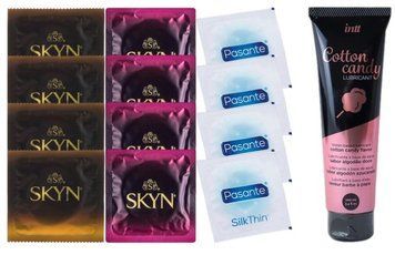 Комплект: Лубрикант Intt Cotton Candy (100мл) +8 шт. SKYN+4 шт. Pasante Silk SOS10446 фото