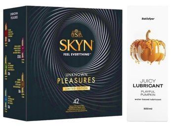Комплект Лубрикант Satisfyer Juicy Playful Pumpkin 300 мл + SKYN Pleasures 42 шт SOS12866 фото